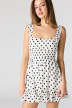 Printed Scoop Neck Mini Dress