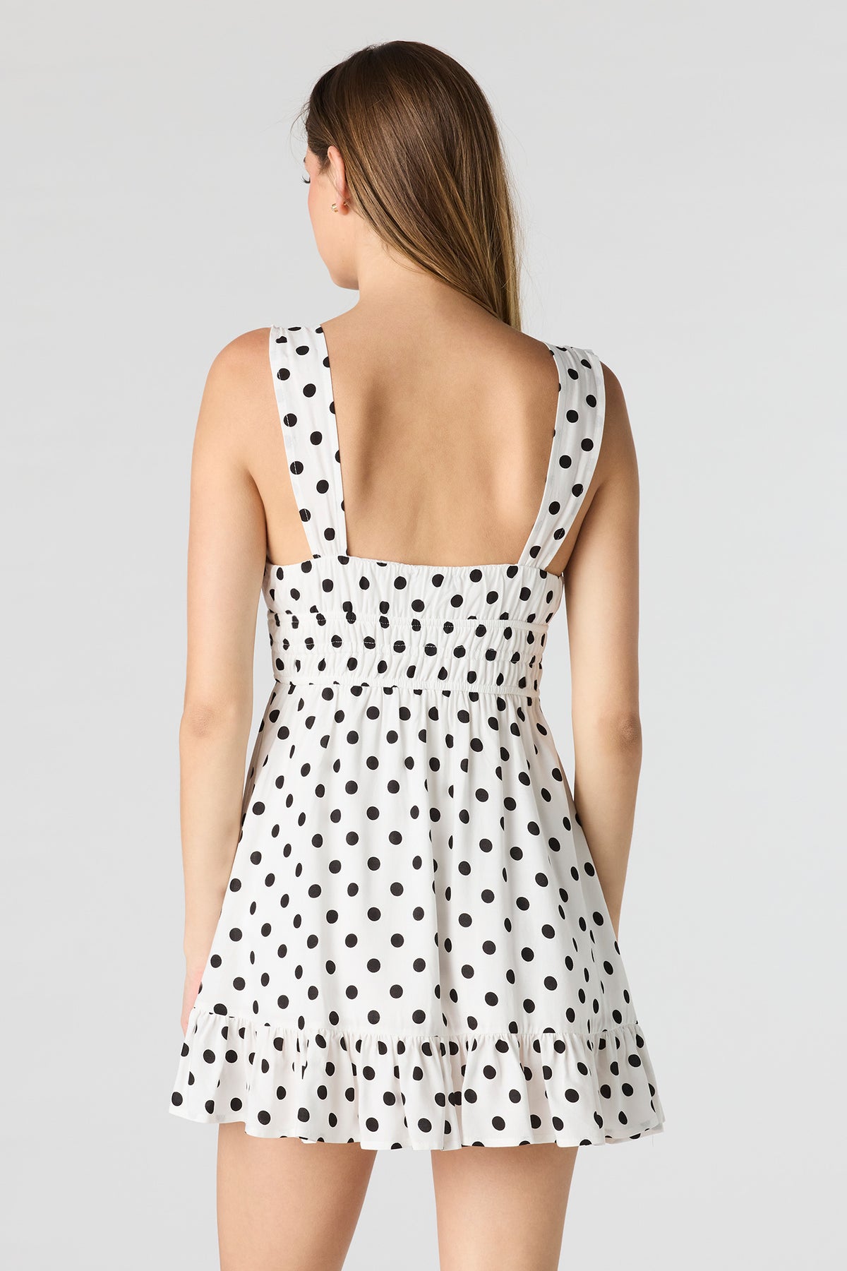 Alt View 2. Printed Scoop Neck Mini Dress - Off White