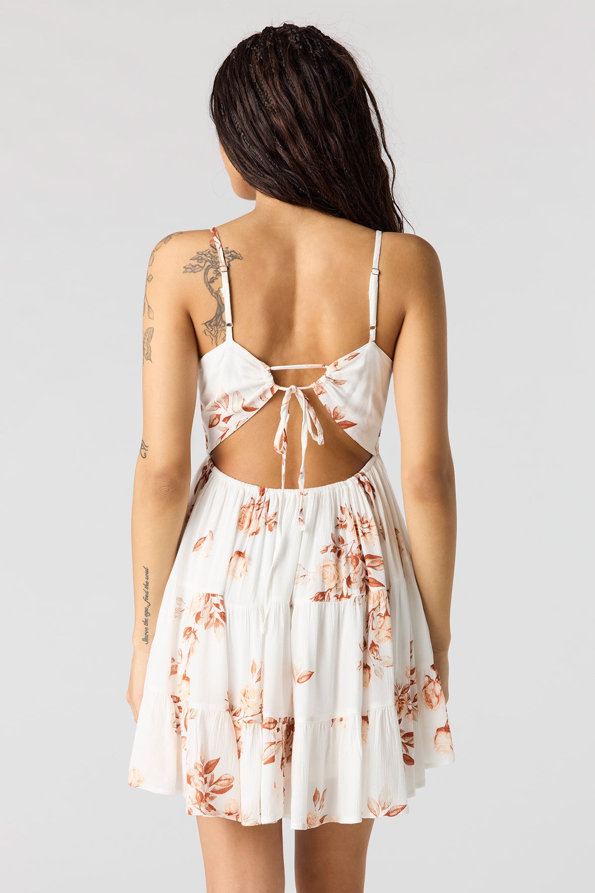 Alt View 2. Braless Tie Back Tiered Mini Dress - Off White