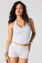 Eyelet Halter Top