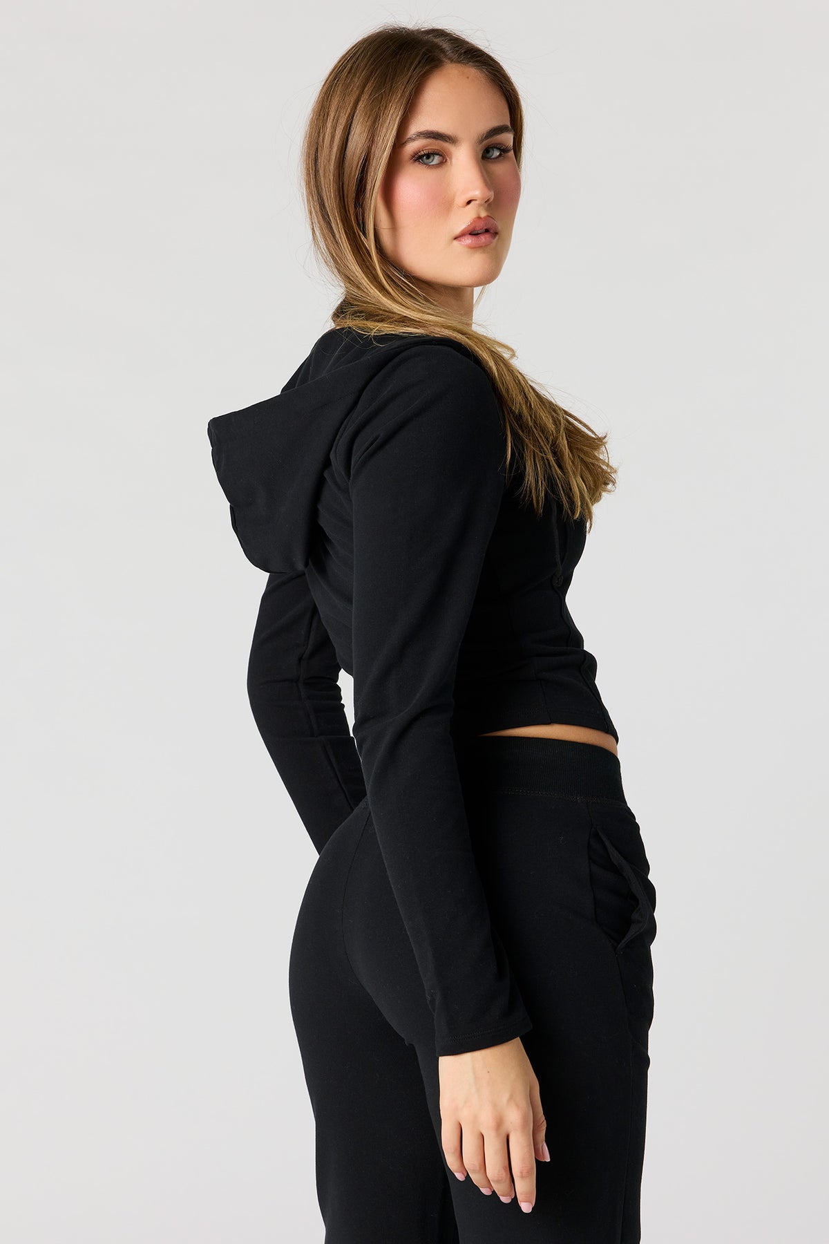 Vue alternative 2. Haut à capuchon Active en tissu bouclé avec fermeture à glissière
