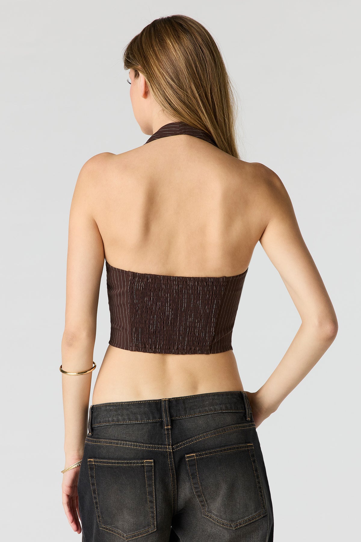 Alt View 2. Halter Vest - Medium Brown