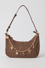 Raffia Charm Shoulder Bag