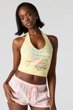 Graphic Halter Top