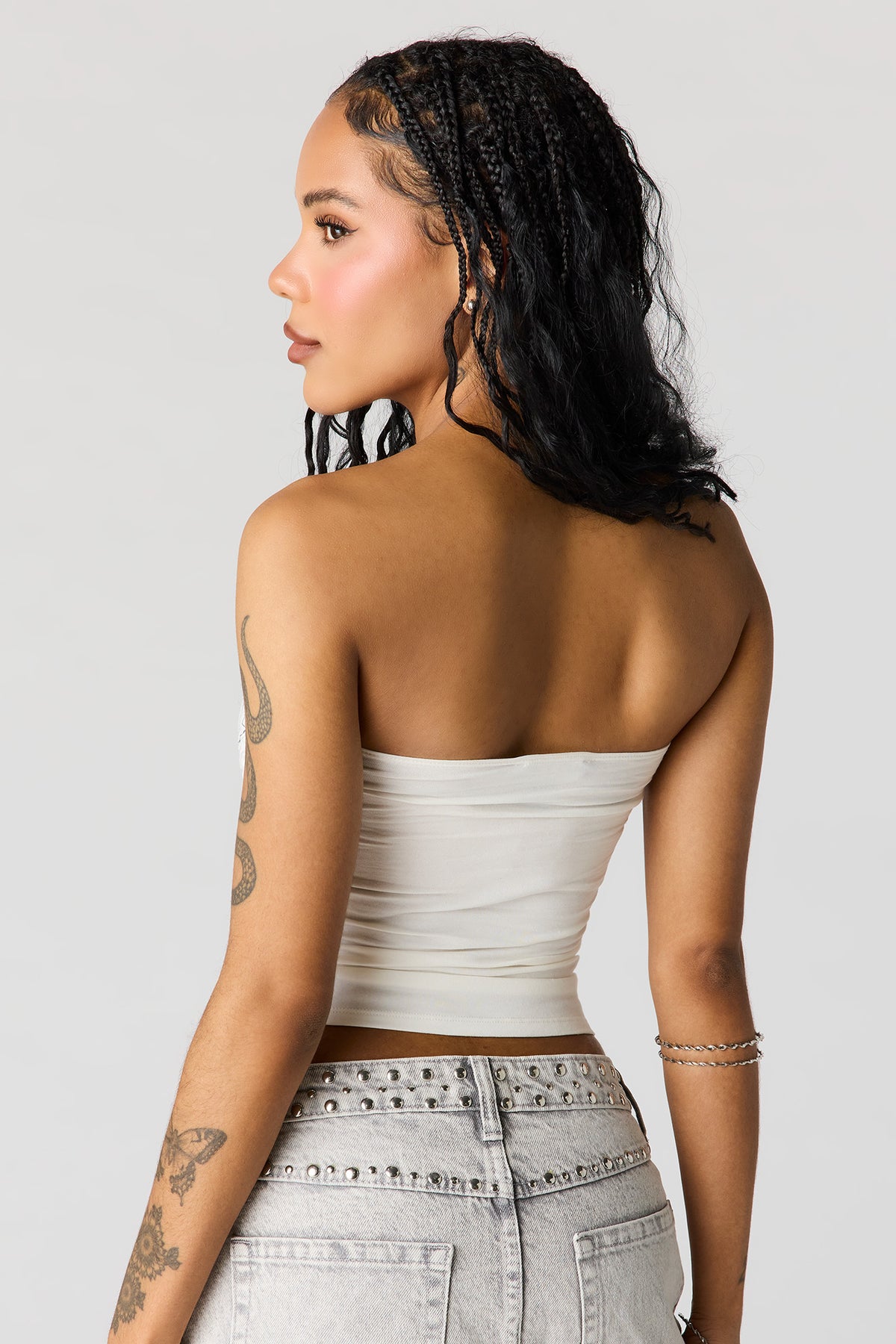 Alt View 2. Graphic Tube Top - Off White