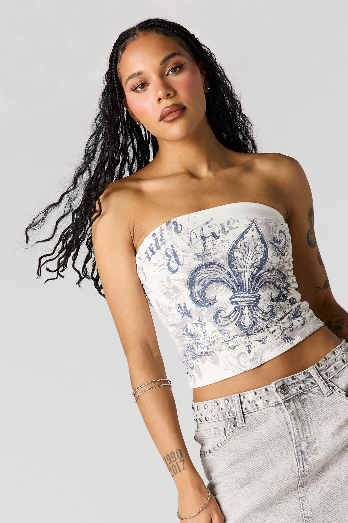 Alt View 4. Graphic Tube Top - Off White