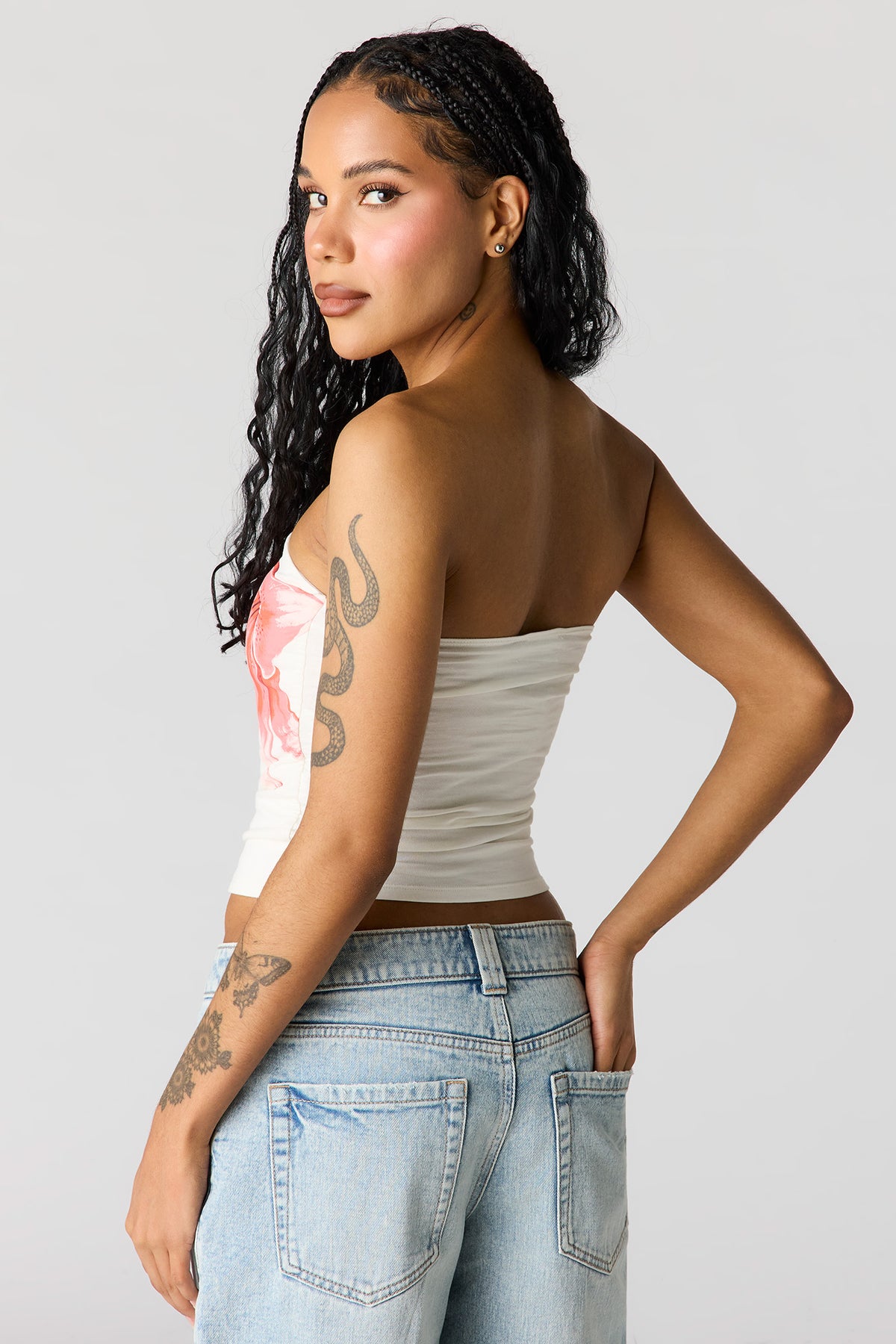 Alt View 2. Graphic Tube Top - Ivory