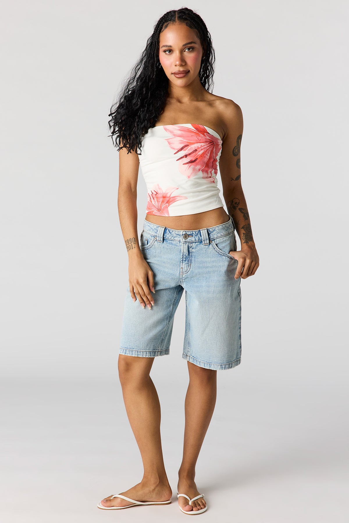 Alt View 3. Graphic Tube Top - Ivory