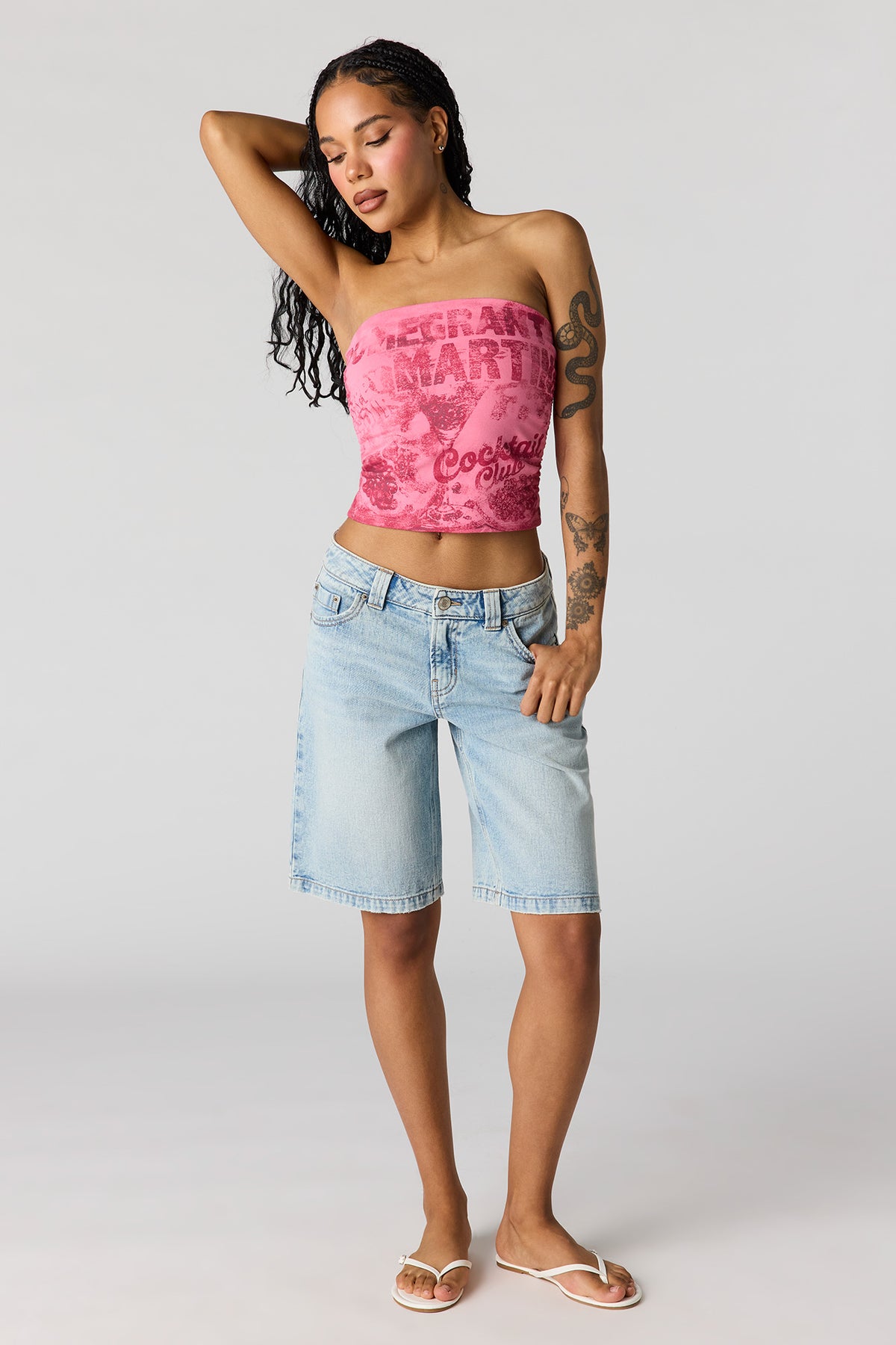 Alt View 3. Graphic Tube Top - Pink