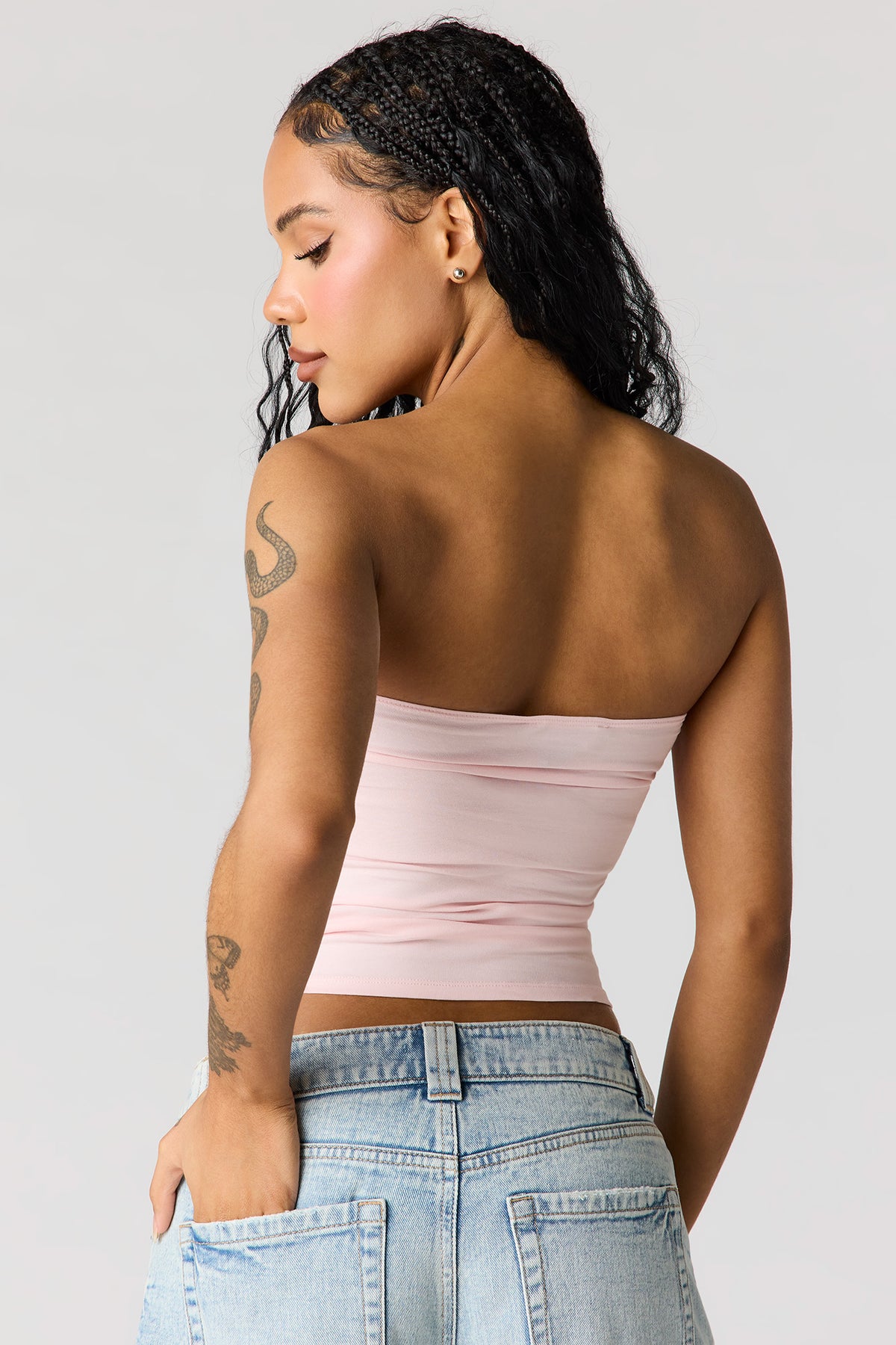 Alt View 2. Graphic Tube Top - Light Pink