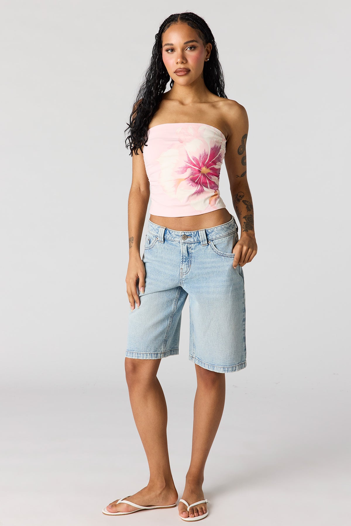 Alt View 3. Graphic Tube Top - Light Pink