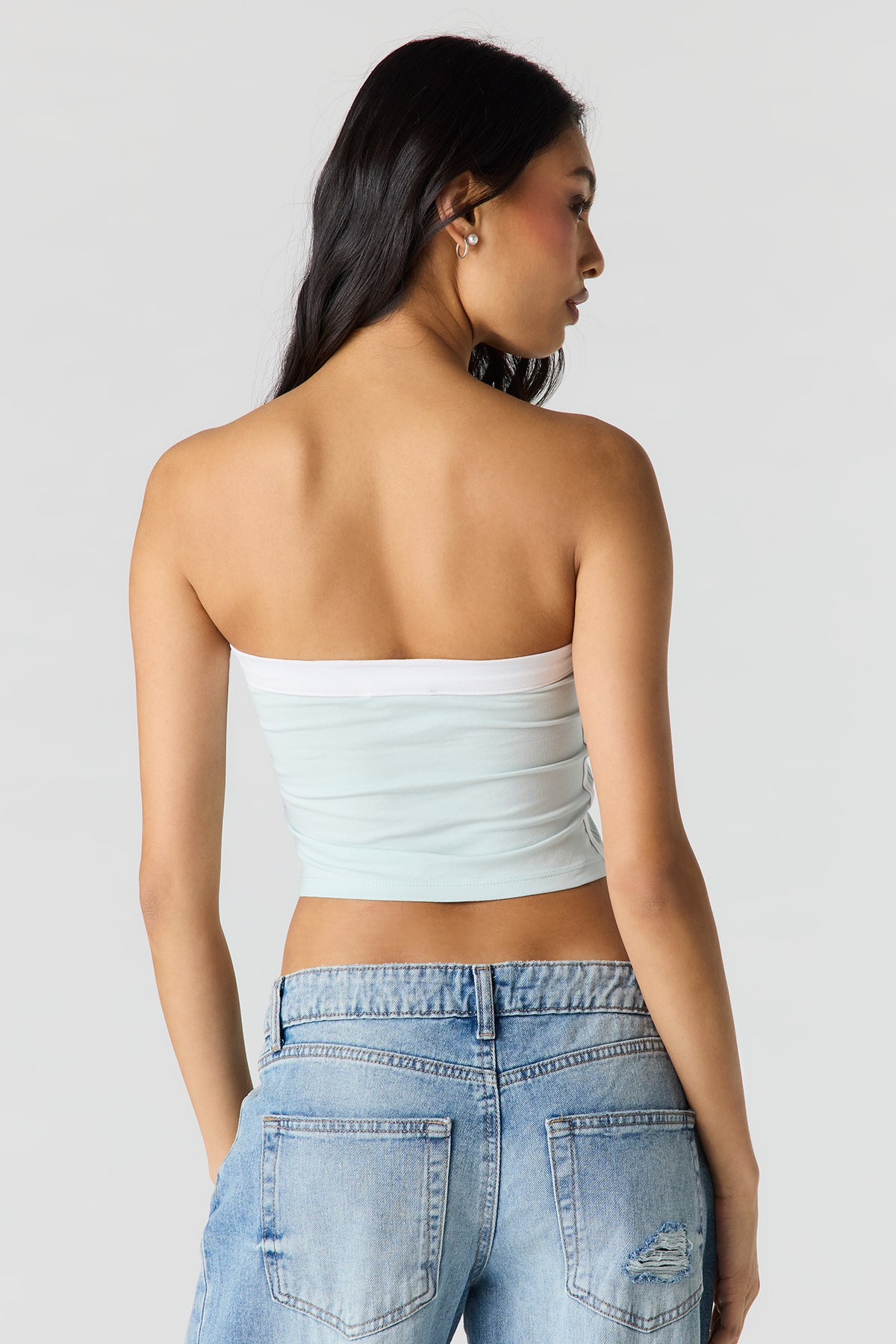 Alt View 2. Contrast Graphic Tube Top - Blue