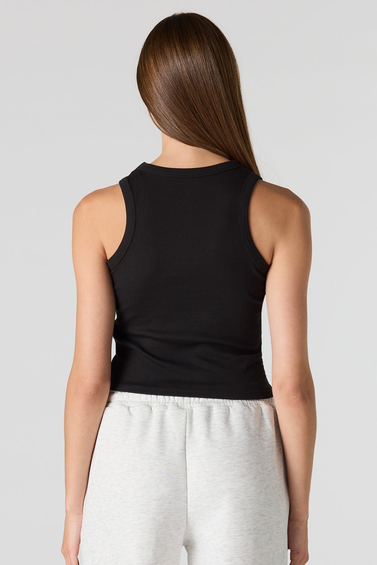Alt View 2. Racing Graphic Ribbed Tank - Black