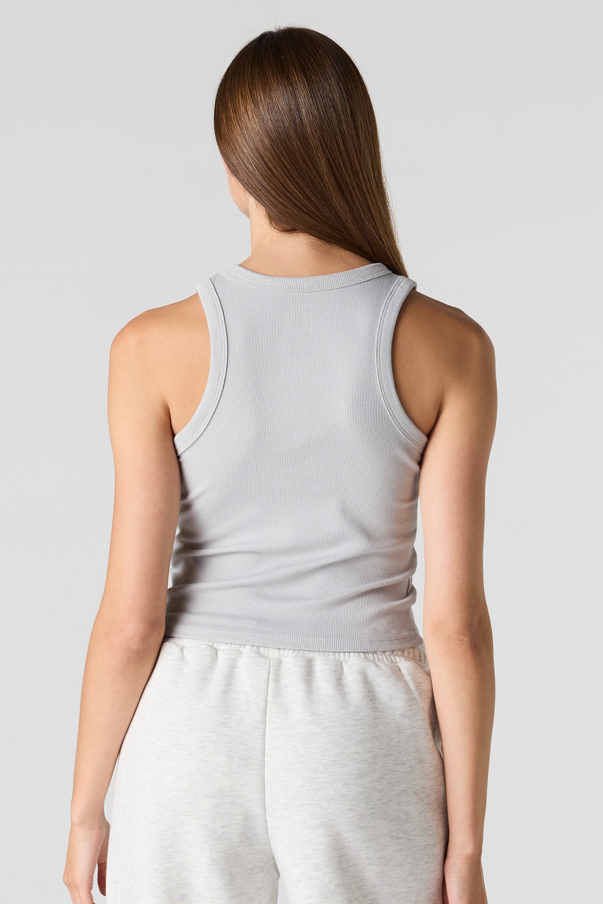Alt View 2. Racing Graphic Ribbed Tank - Dark Grey