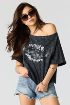 Ford Studded Graphic Off Shoulder T-Shirt
