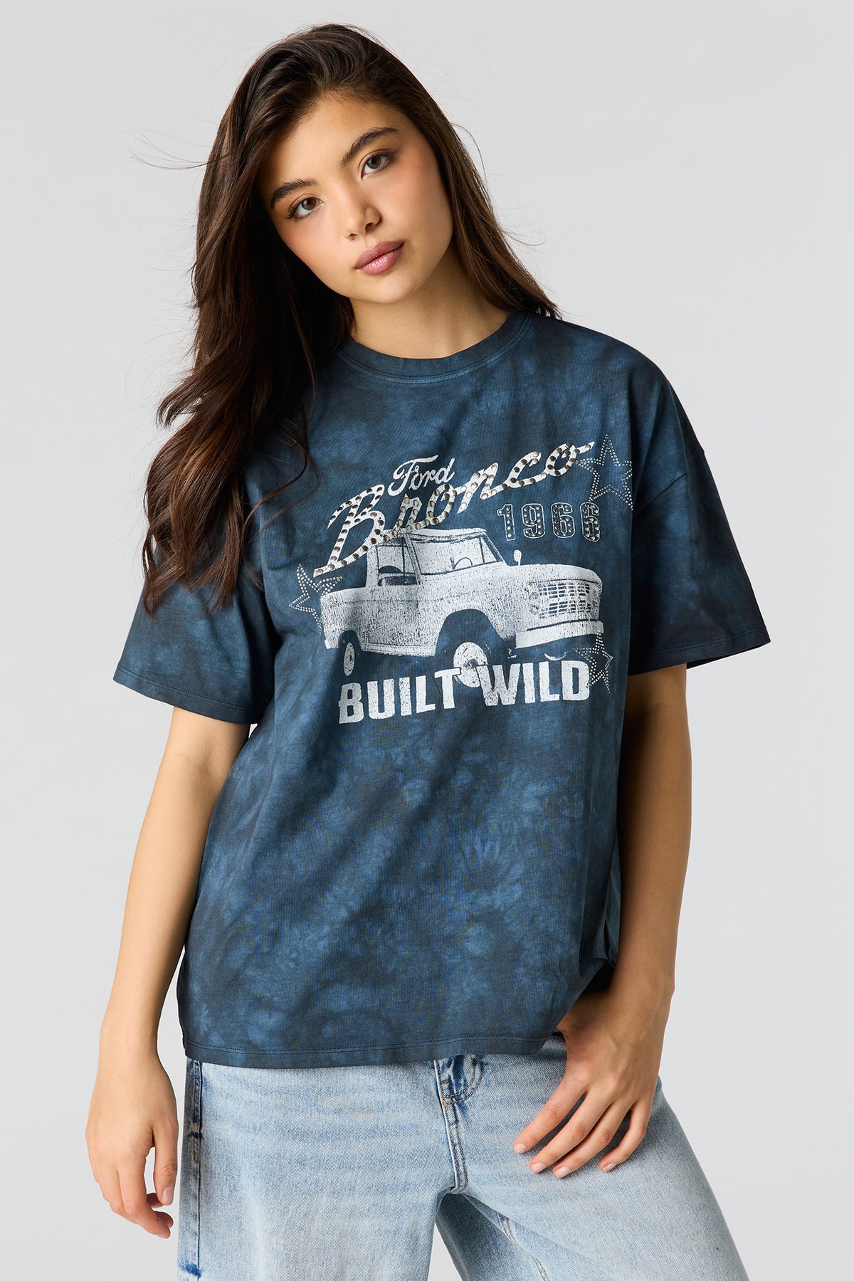 Alt View 2. Ford Rhinestone Graphic T-Shirt - Blue