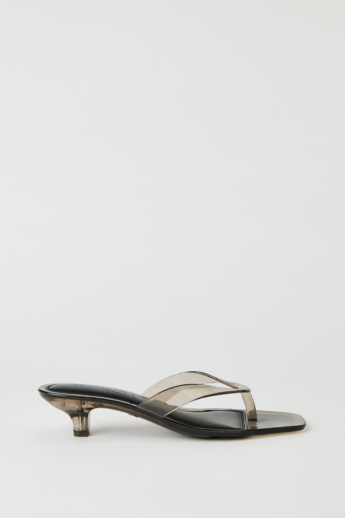 Jelly Thong Kitten Heel - Black