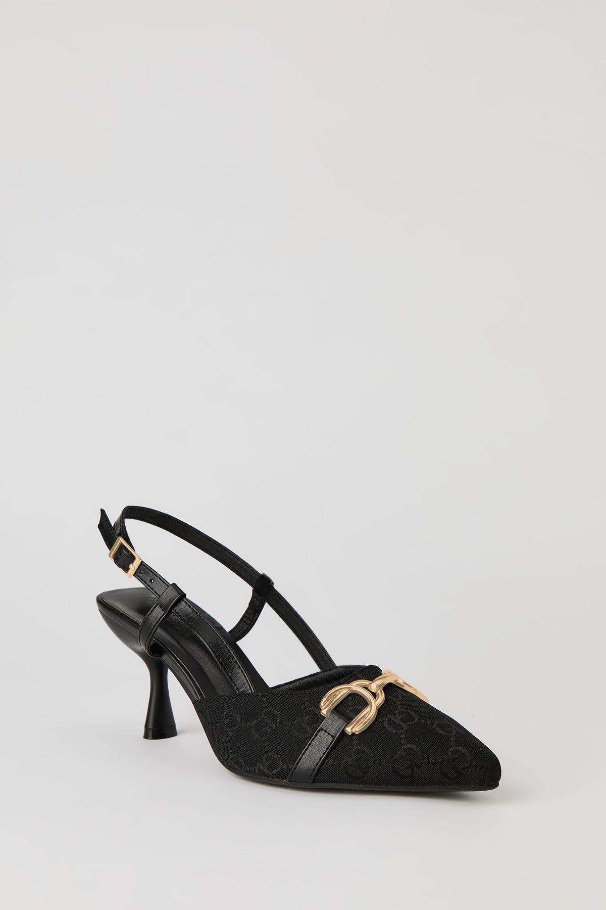 Alt View 3. Status Print Pointy Kitten Heel - Black