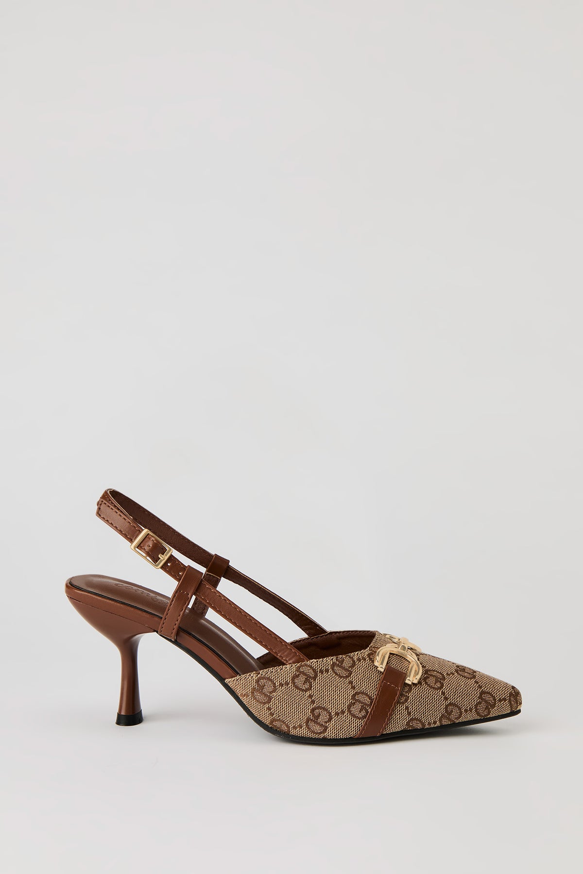 Status Print Pointy Kitten Heel - Tan