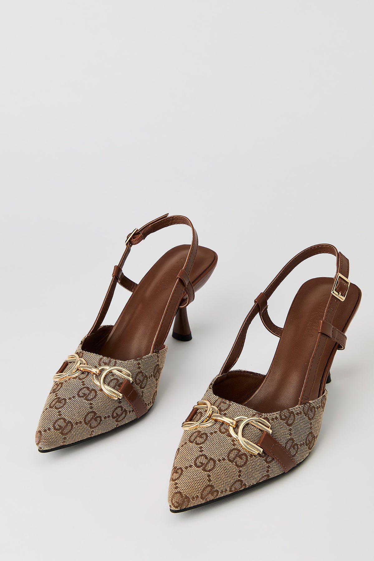 Alt View 2. Status Print Pointy Kitten Heel - Tan