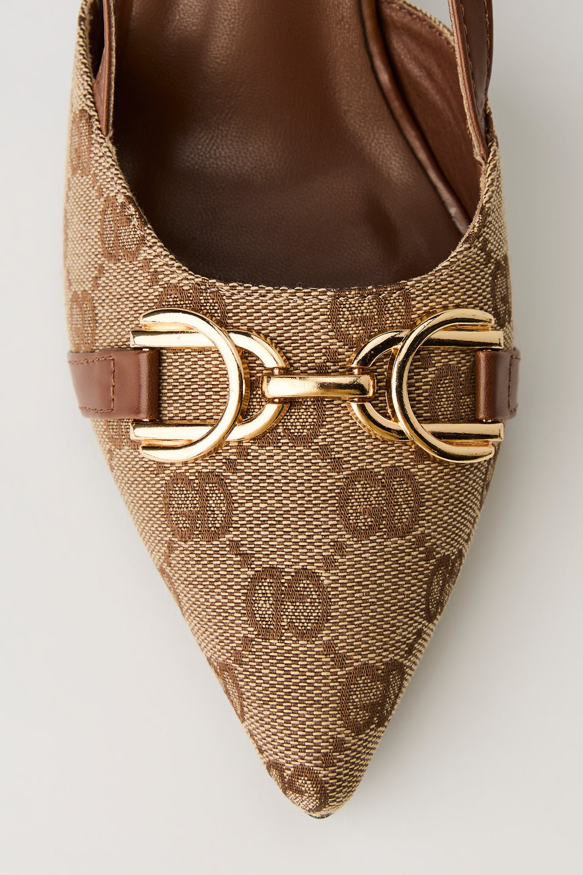 Alt View 4. Status Print Pointy Kitten Heel - Tan