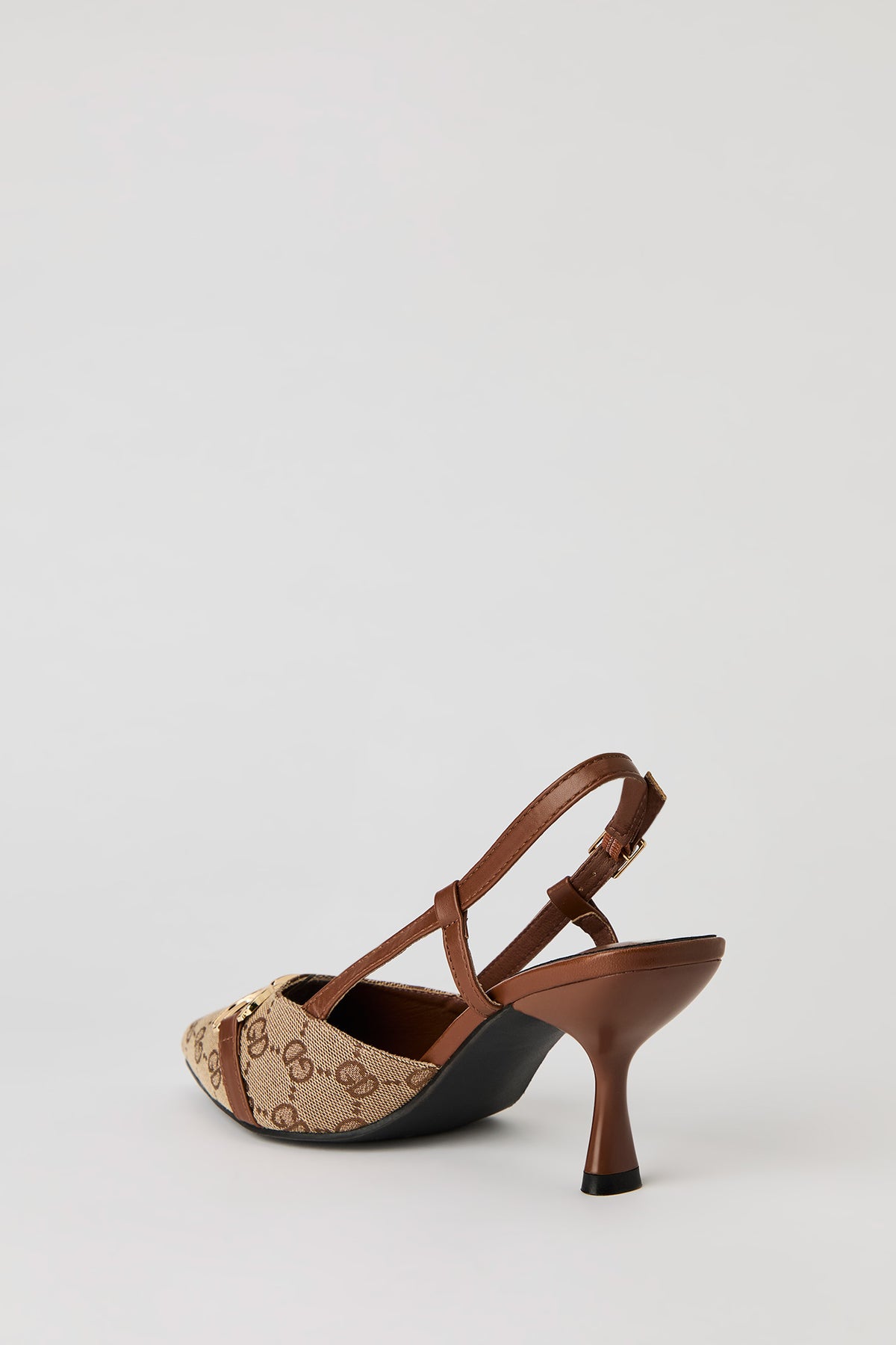 Alt View 5. Status Print Pointy Kitten Heel - Tan