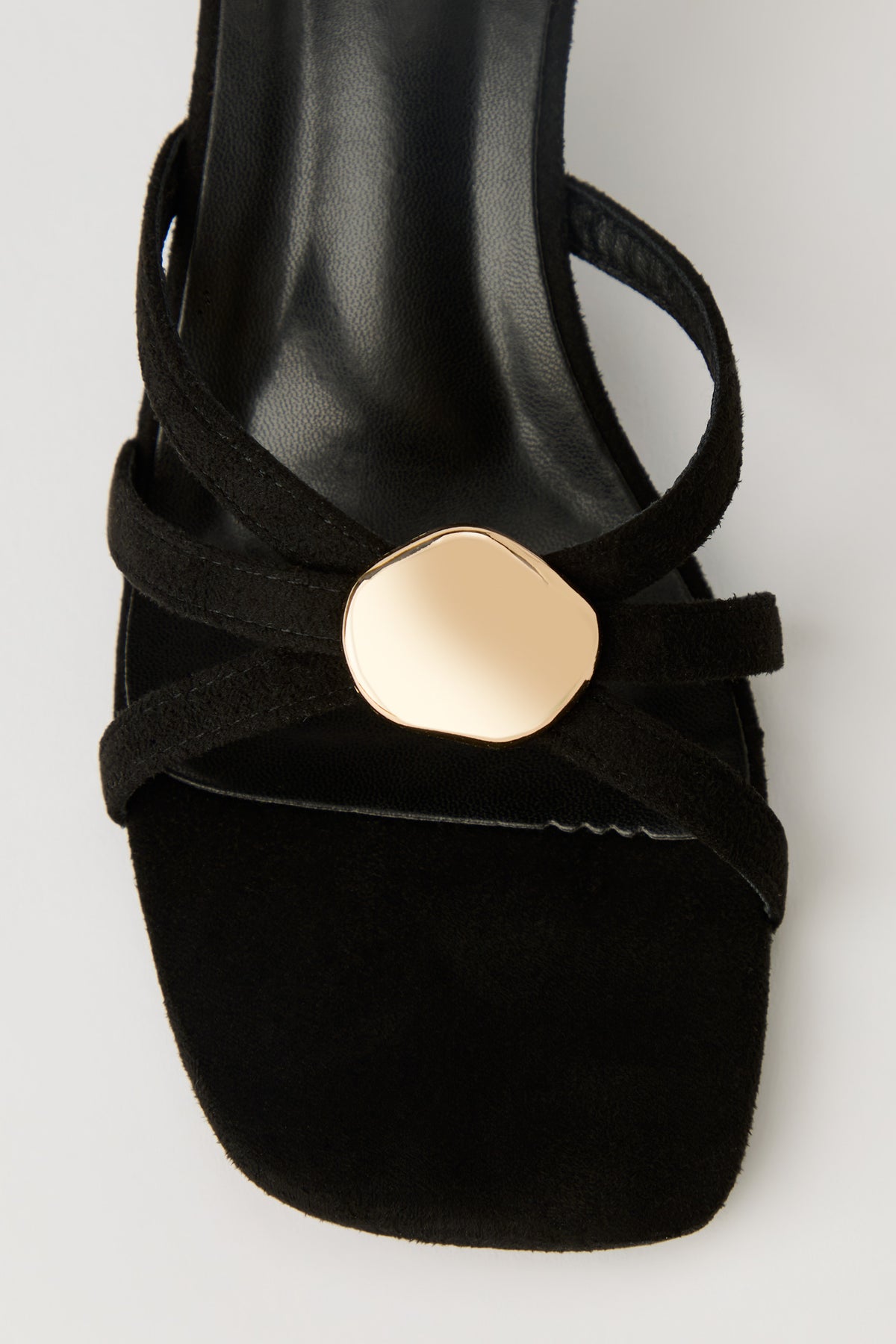 Alt View 4. Metal Detail Strappy Kitten Heel - Black
