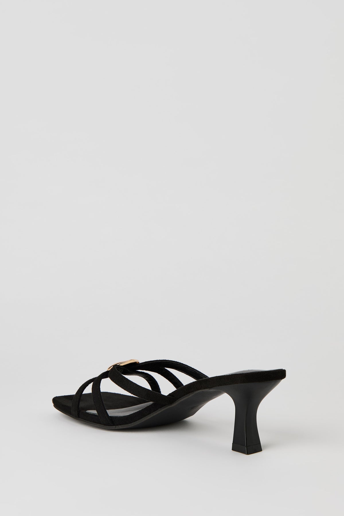 Alt View 5. Metal Detail Strappy Kitten Heel - Black