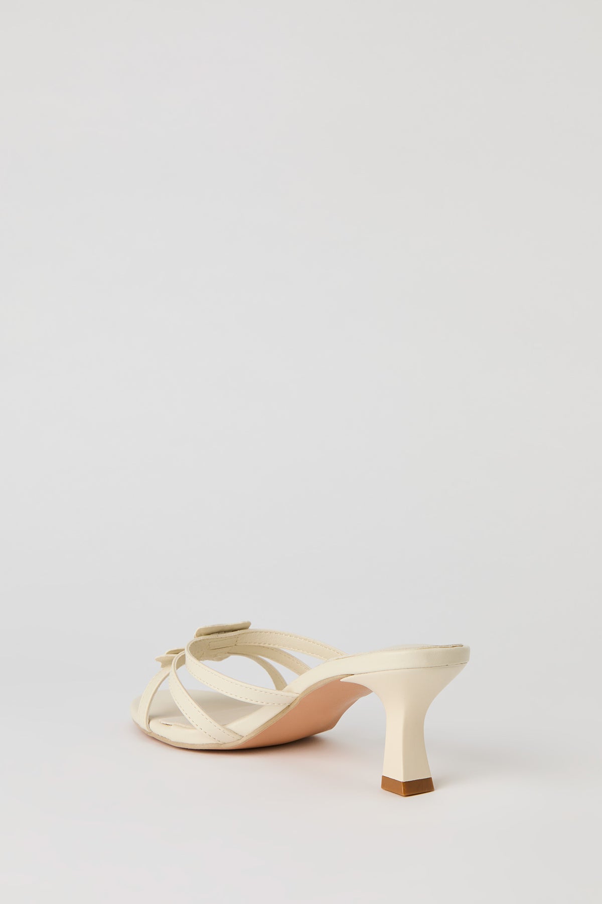 Alt View 5. Faux Leather Flower Strappy Kitten Heel - Ivory