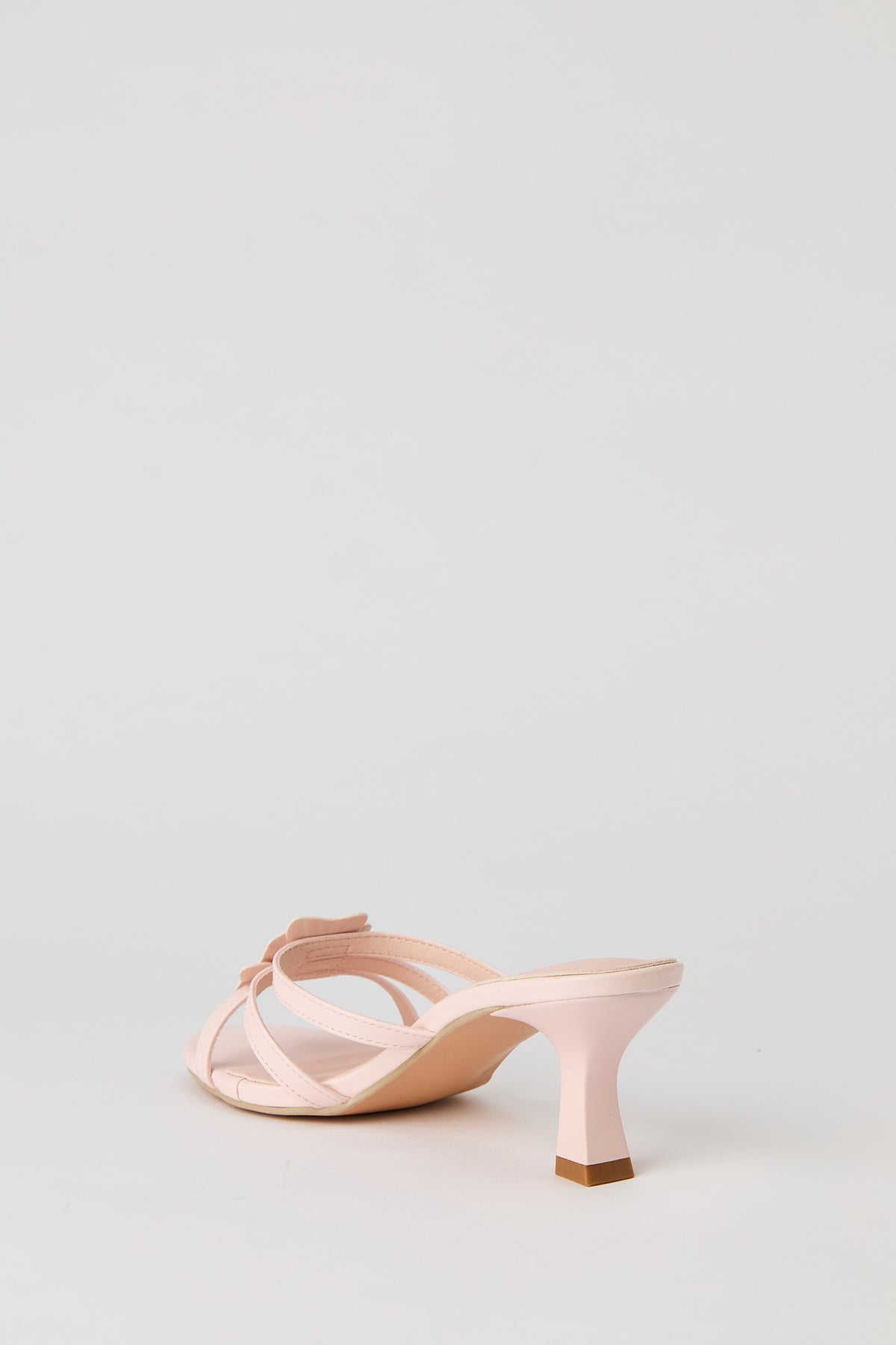 Alt View 5. Faux Leather Flower Strappy Kitten Heel - Light Pink