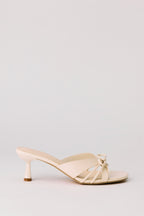 Mules à talons bobine avec brides et boucles