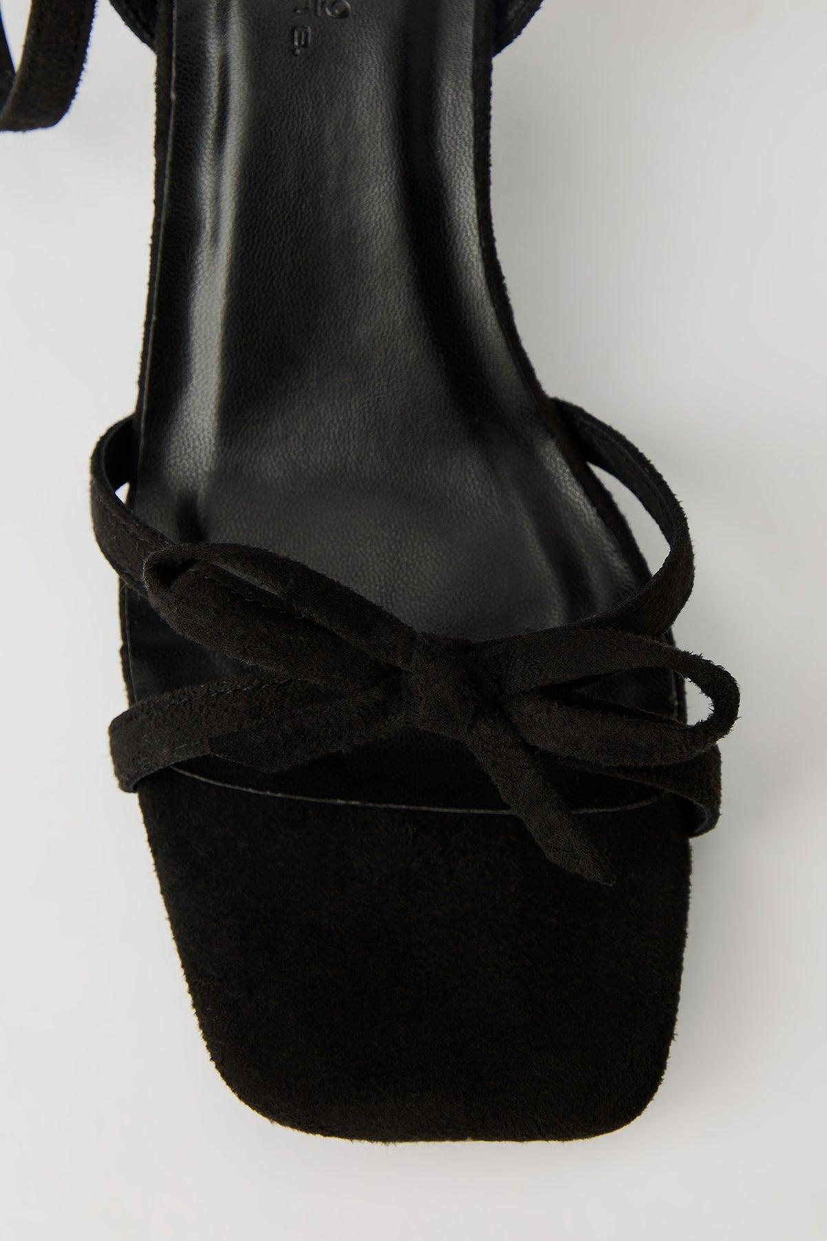 Alt View 3. Faux Suede Strappy Bow Heel - Black