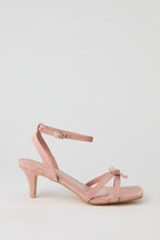 Faux Suede Strappy Bow Heel