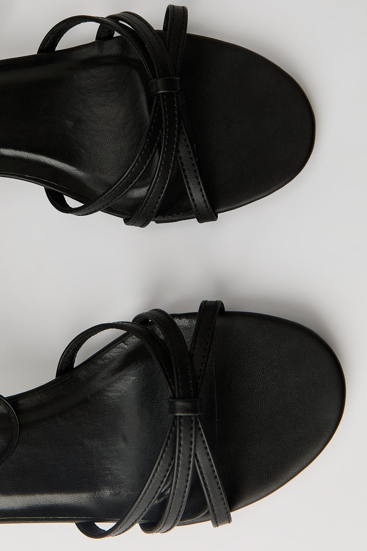 Alt View 3. Faux Leather Strappy Kitten Heel - Black