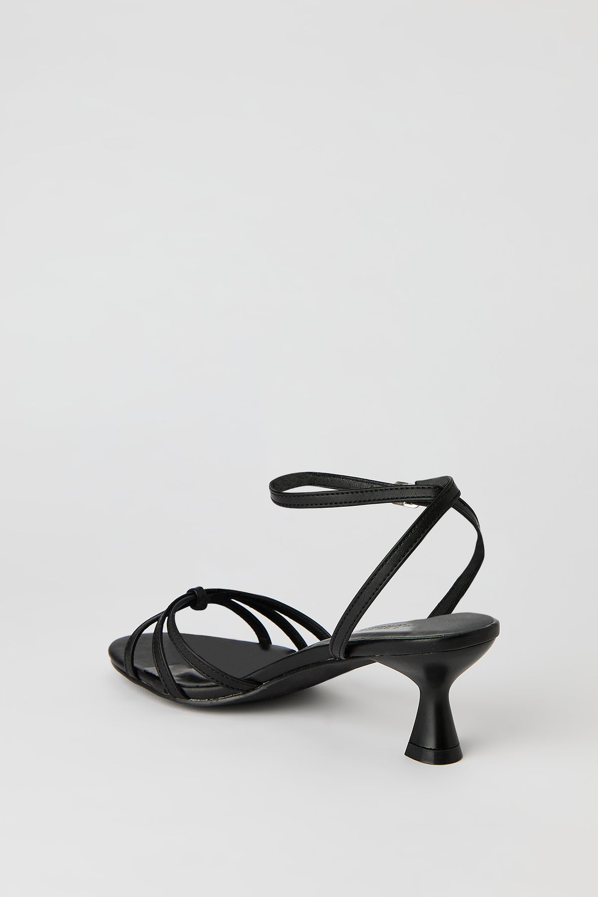 Alt View 4. Faux Leather Strappy Kitten Heel - Black