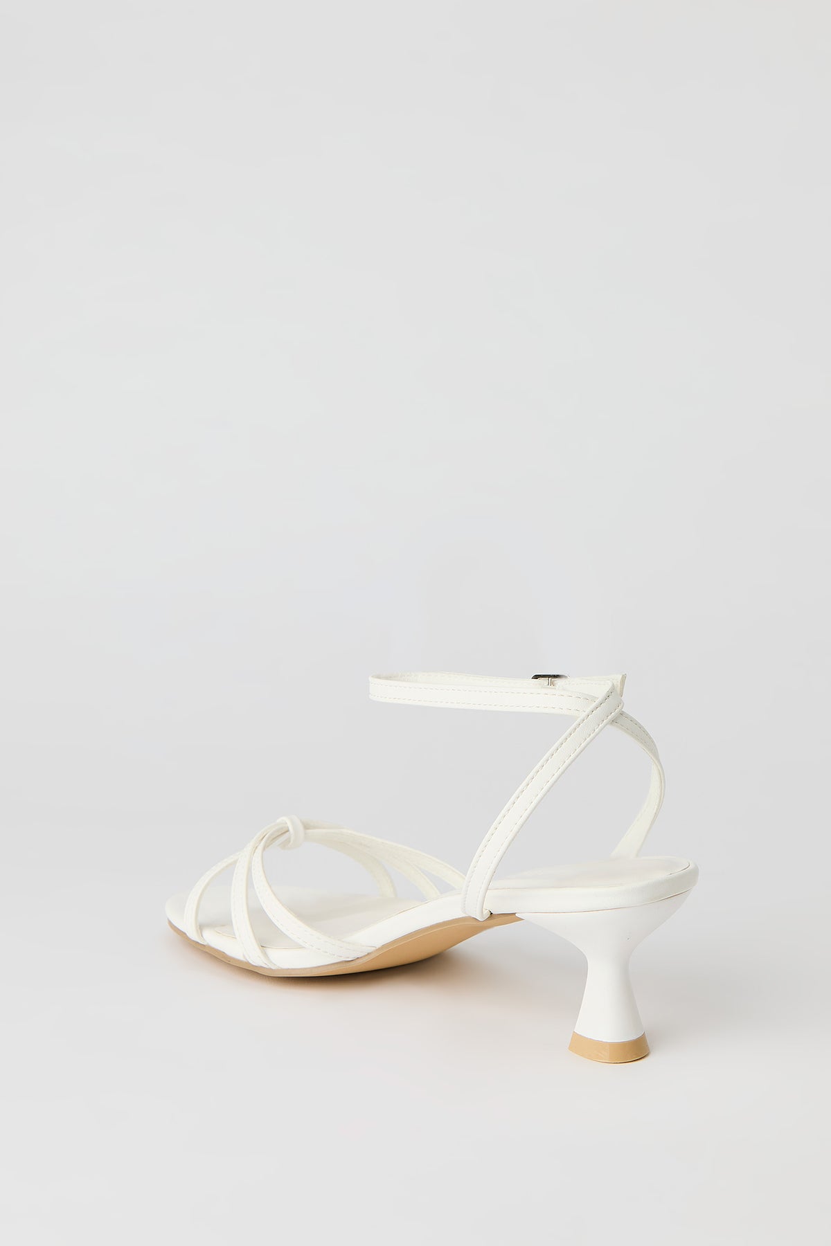 Alt View 4. Faux Leather Strappy Kitten Heel - White