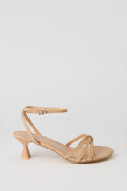 Faux Leather Strappy Kitten Heel