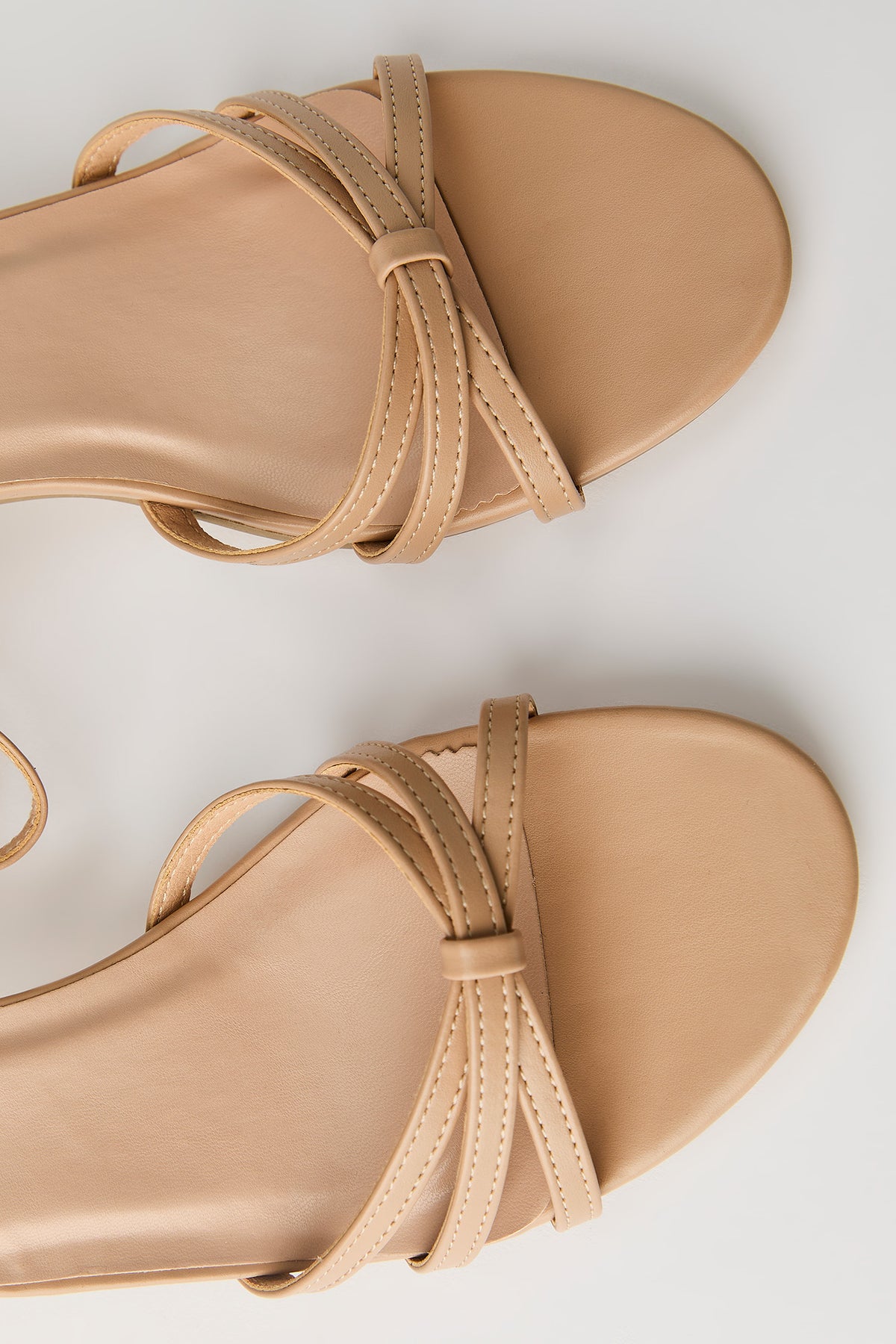 Alt View 3. Faux Leather Strappy Kitten Heel - Natural