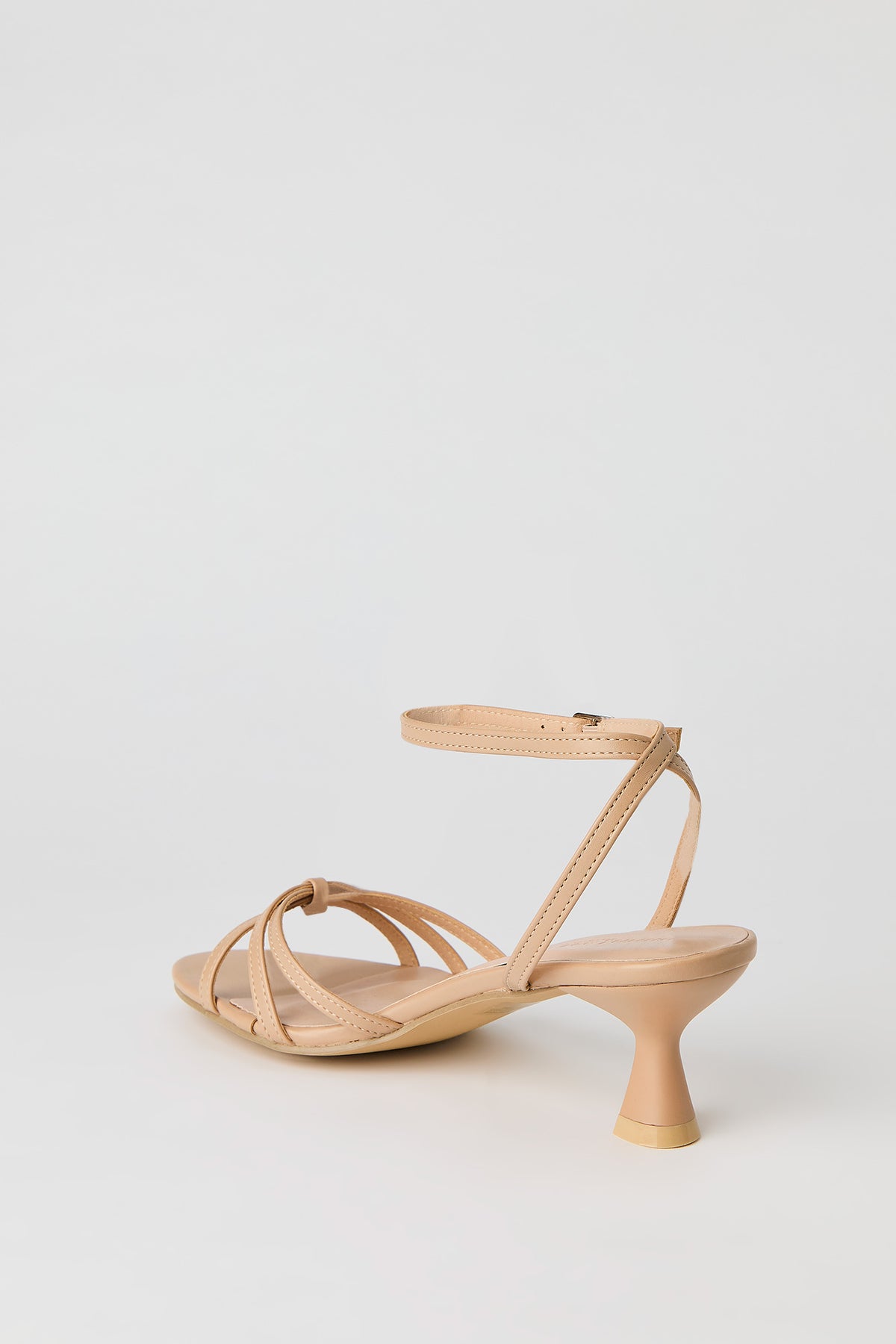 Alt View 4. Faux Leather Strappy Kitten Heel - Natural