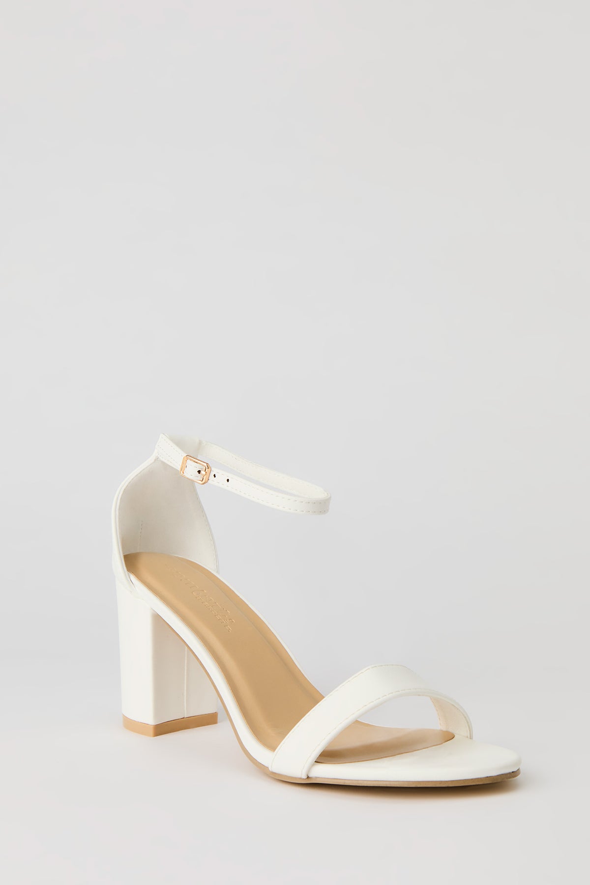 Alt View 3. Banded Block Heel - White