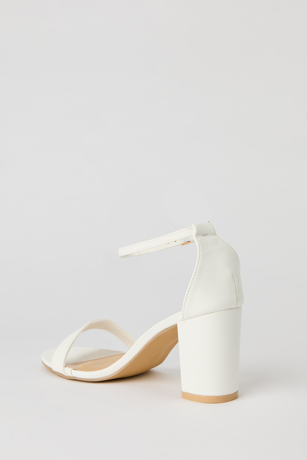 Alt View 5. Banded Block Heel - White