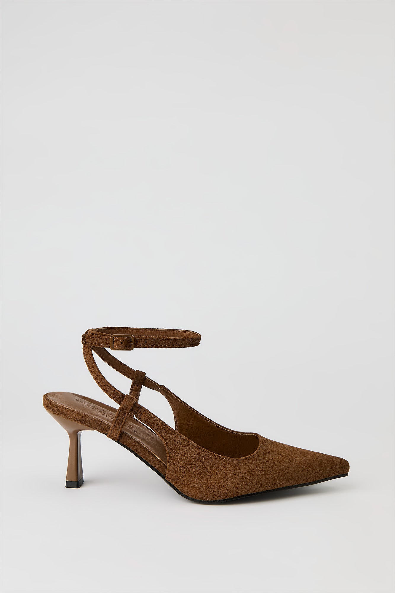 Na.e ナエ　パンプス　Urban Slingback Flats_Brown Faux Suede Slingback Kitten Heel – Urban Planet