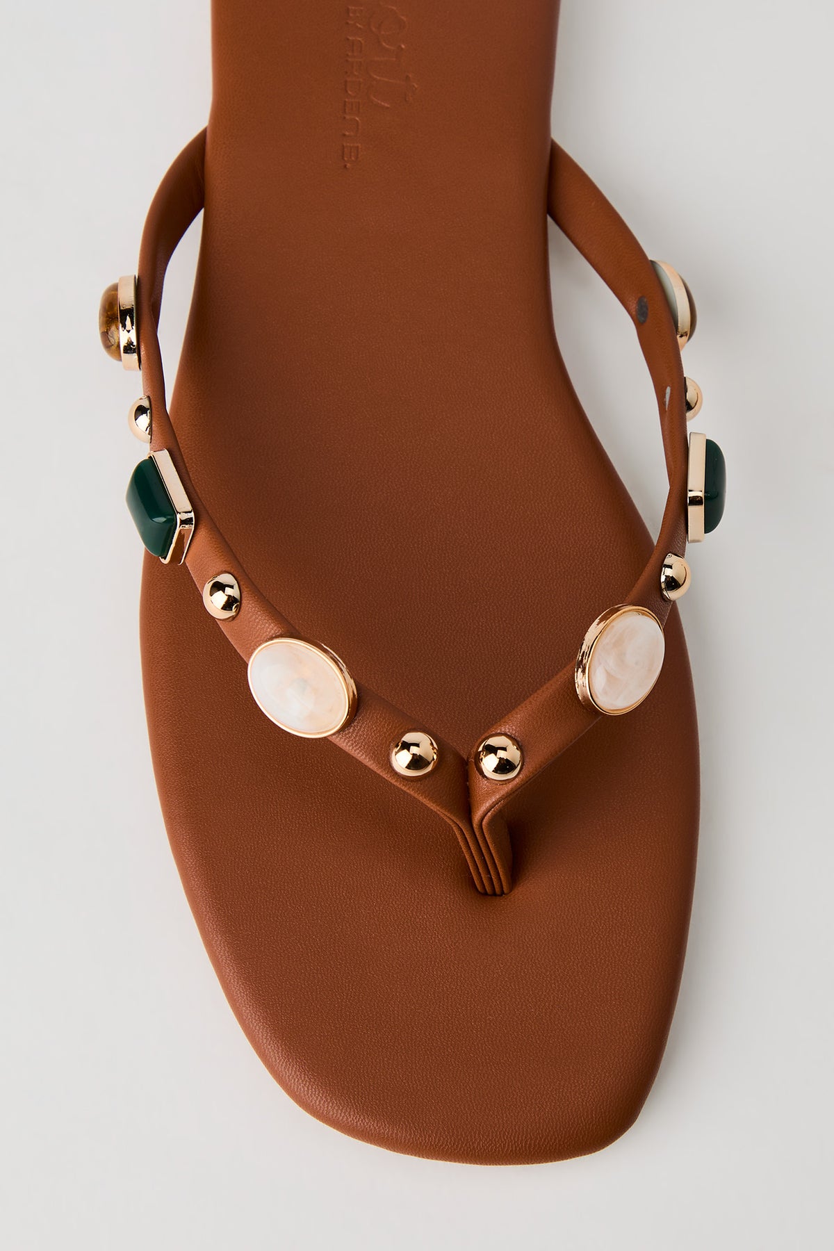 Alt View 3. Stone Bead Thong Sandal - Camel