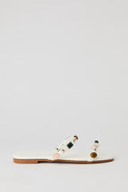 Stone Bead Double Band Sandal
