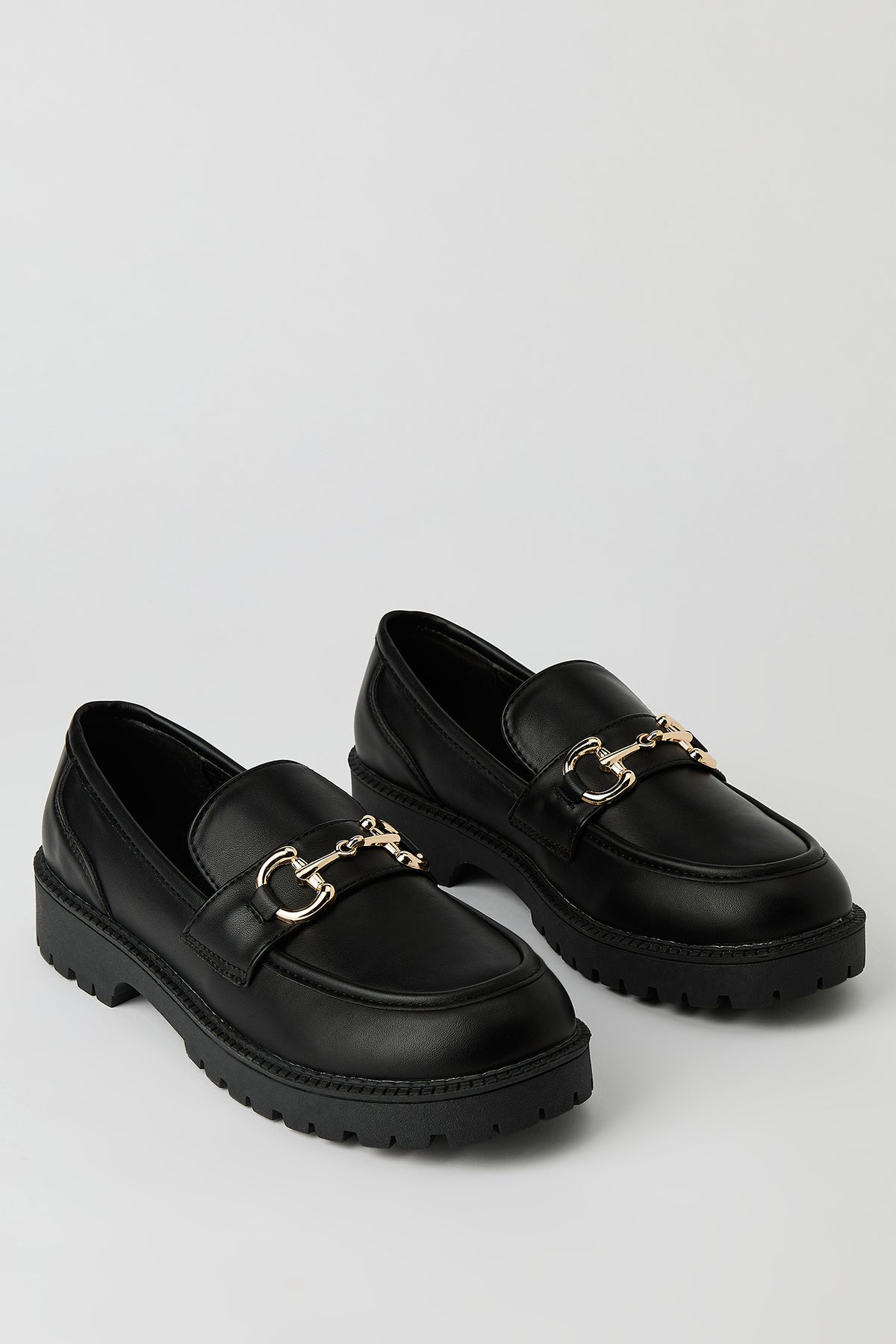 Alt View 2. Gold Buckle Loafer - Black