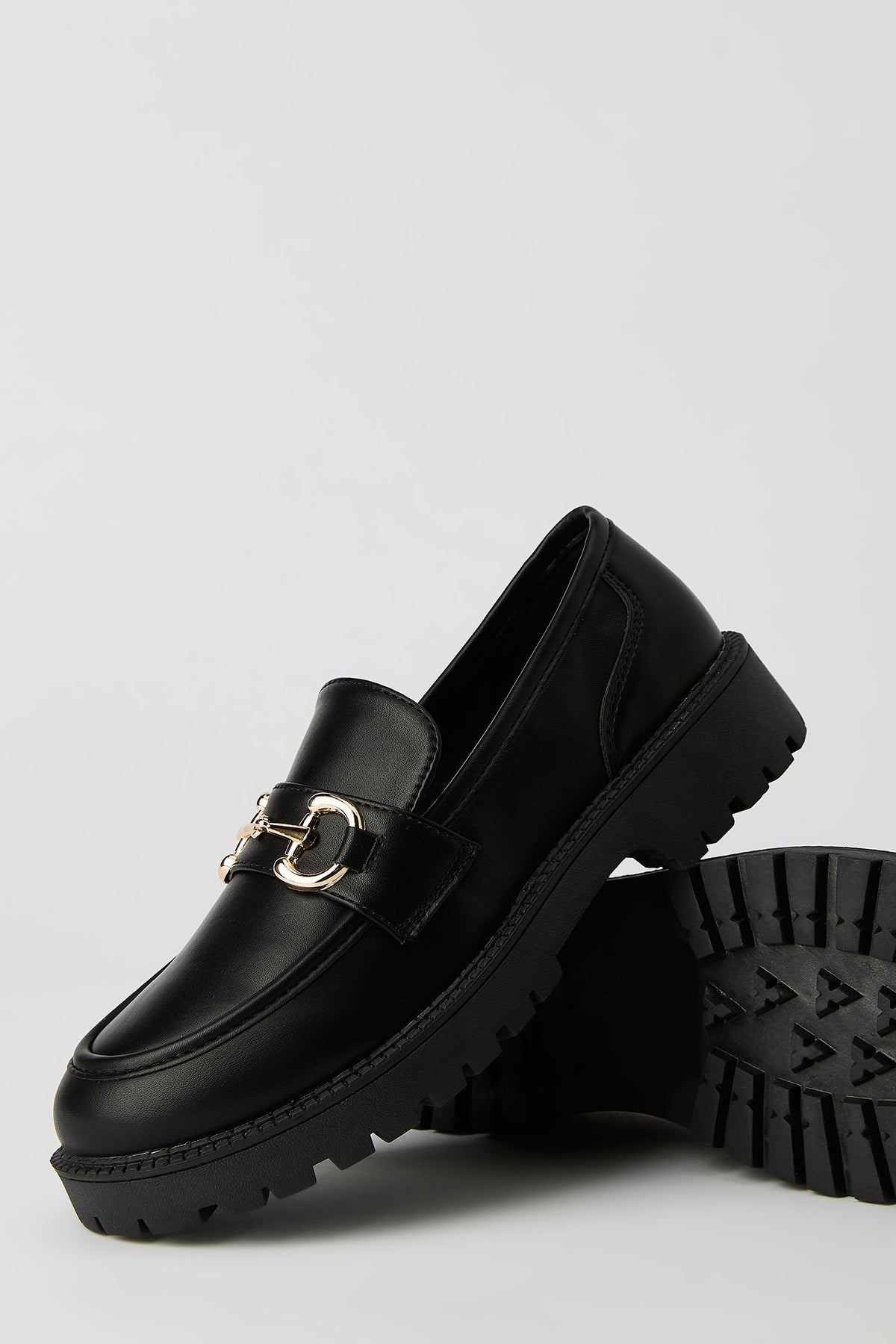 Alt View 4. Gold Buckle Loafer - Black