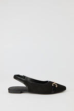 Patterned Snaffle Slingback Flats