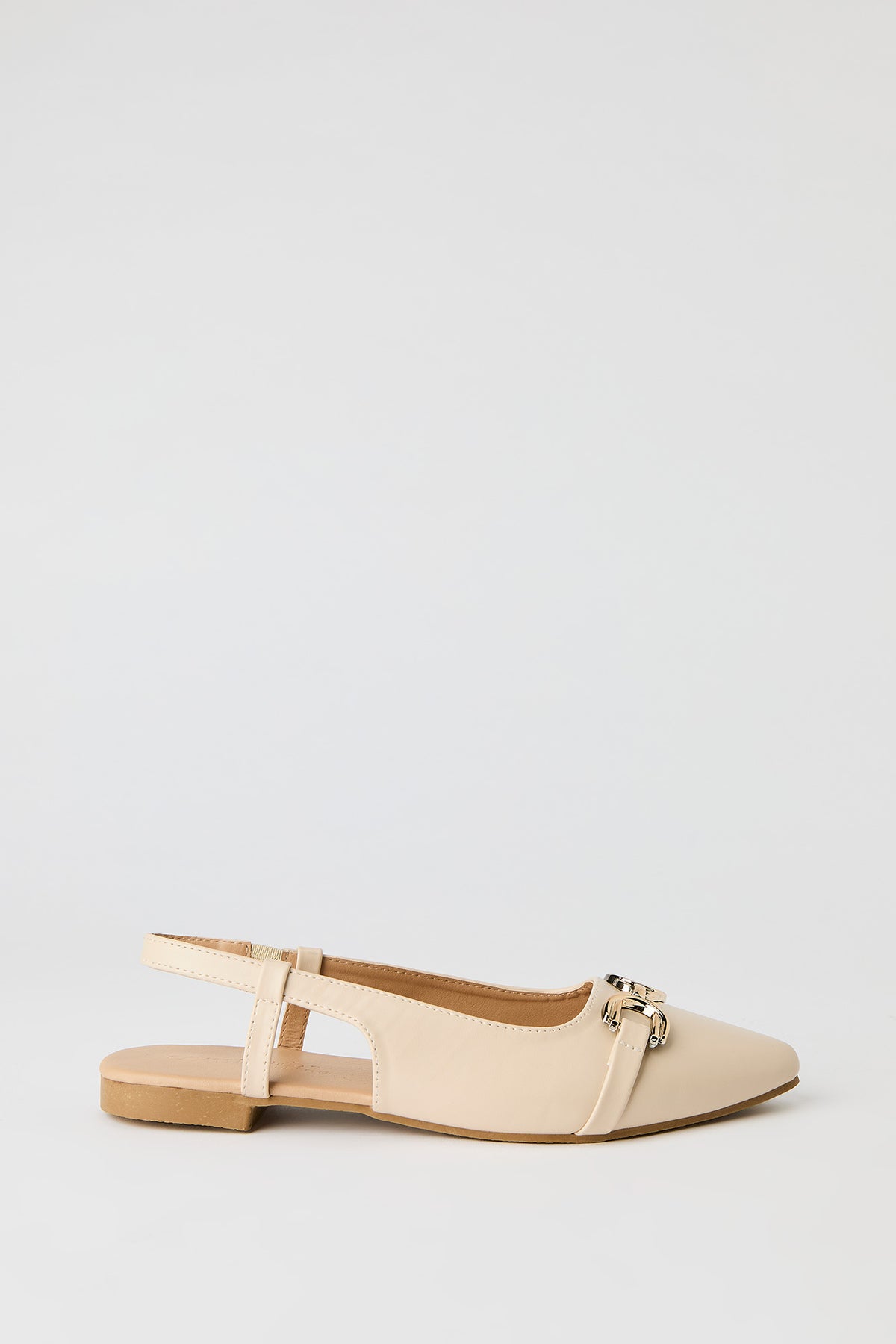 Snaffle Slingback Flats - Ivory
