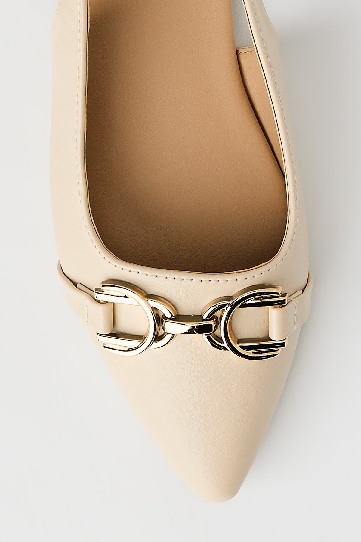 Alt View 3. Snaffle Slingback Flats - Ivory