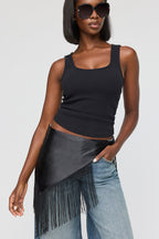 Satin Triangle Fringe Scarf